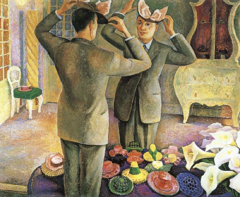 Diego Rivera Hat seller china oil painting image